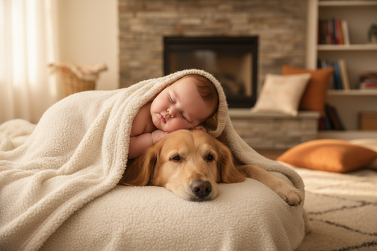 Baby Falls Asleep on Dog