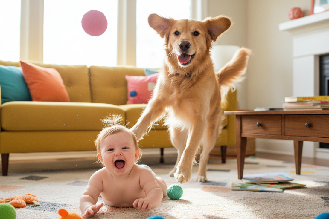 Baby Laughs, Dog Loses Control
