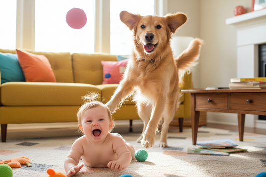 Baby Laughs, Dog Loses Control