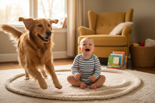 Baby’s First Laugh Triggers Dog Zoomies