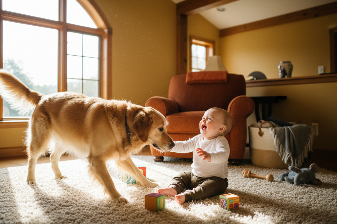 Daily Life With Baby and Dog Is Never Quiet