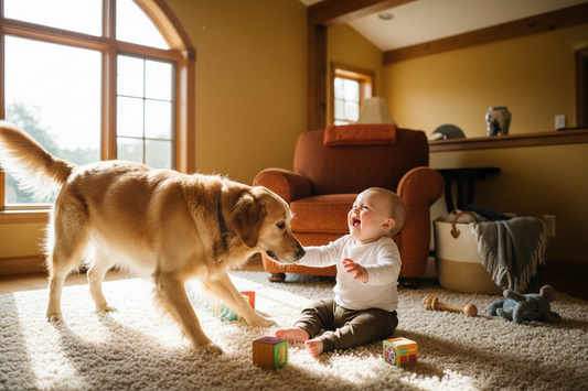 Daily Life With Baby and Dog Is Never Quiet