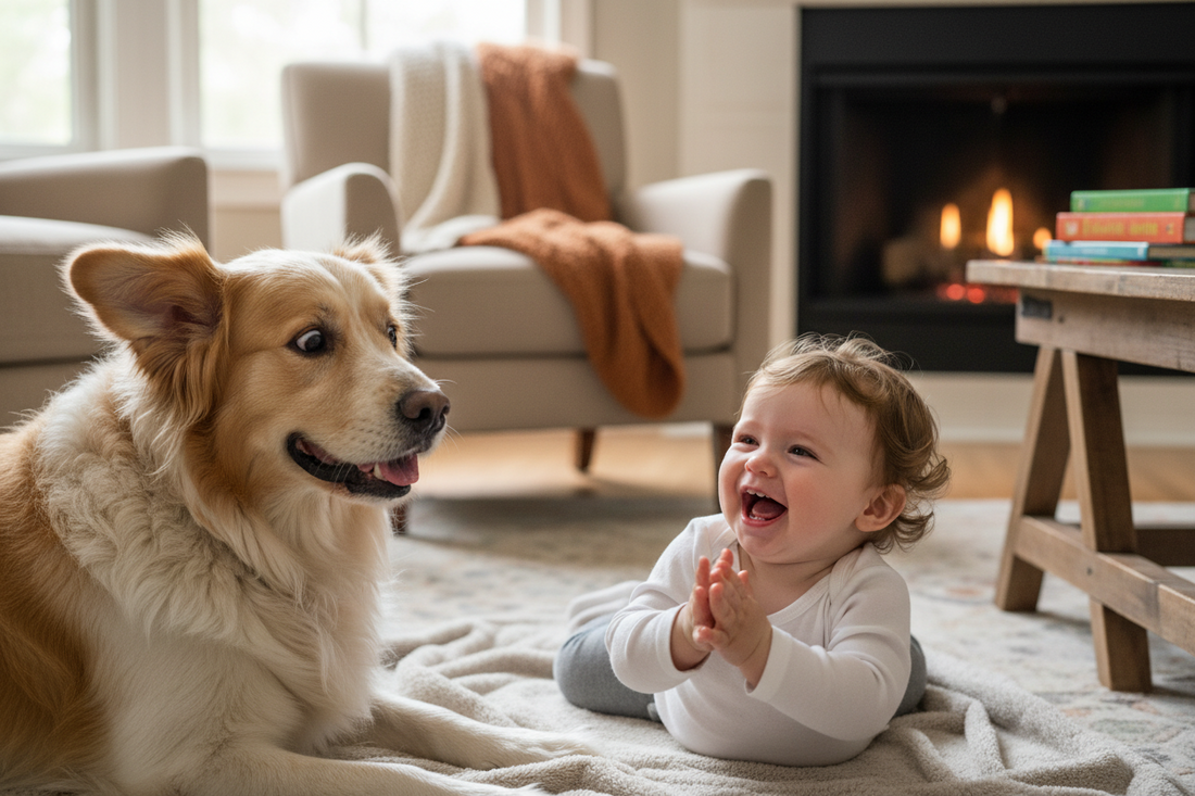 Dog Reacts to Baby Laughing Nonstop