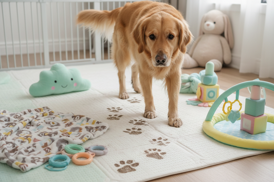 Dog Tracks Dirt Through Baby Play Area