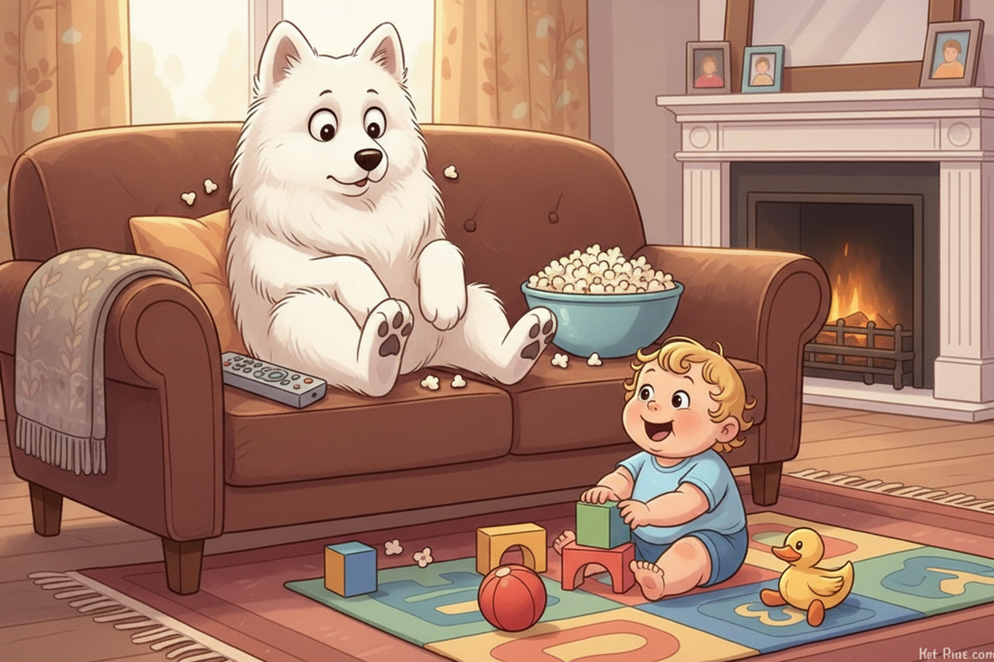 Dog Watches Baby Like a Reality Show