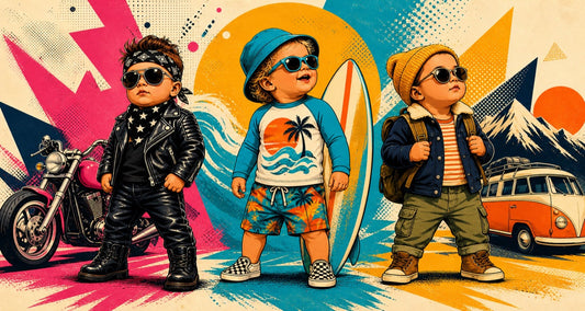 Three expressive crazy baby characters representing fearless, playful, and adventurous personalities