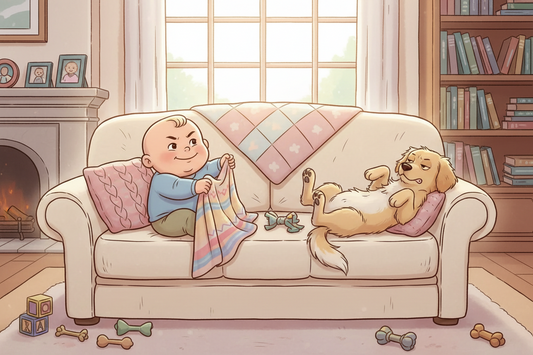 Who Owns the Couch? Baby vs Dog Showdown
