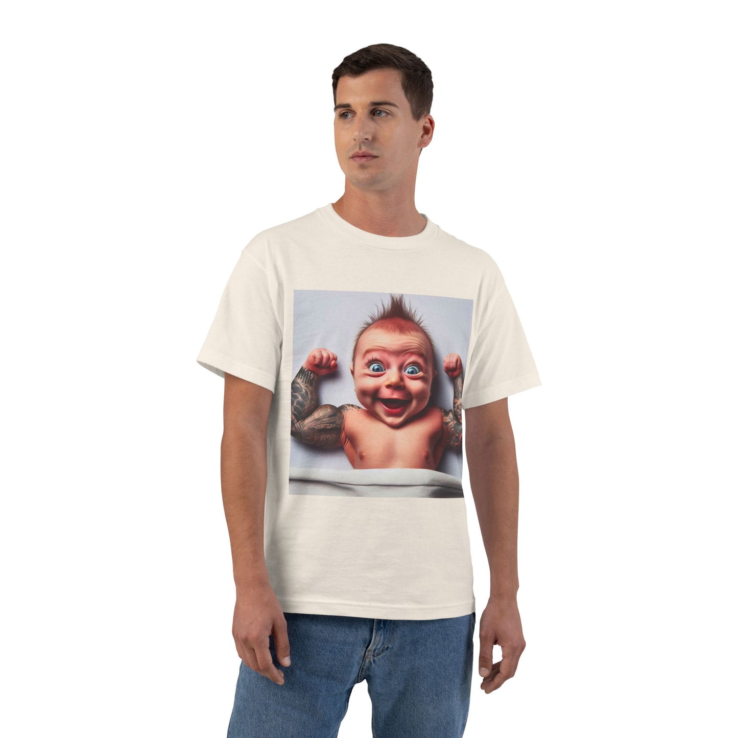 Funny Muscle Baby T-Shirt — Cute Strong Baby Graphic Tee