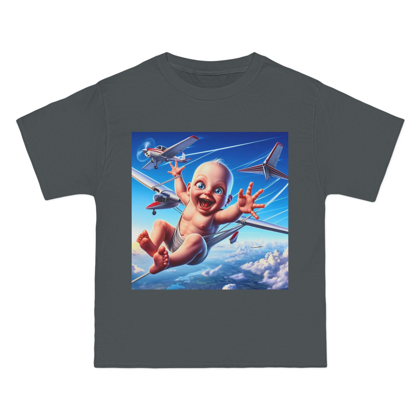 Baby Parachute Graphic T-Shirt — Cute Baby Parachuting Design