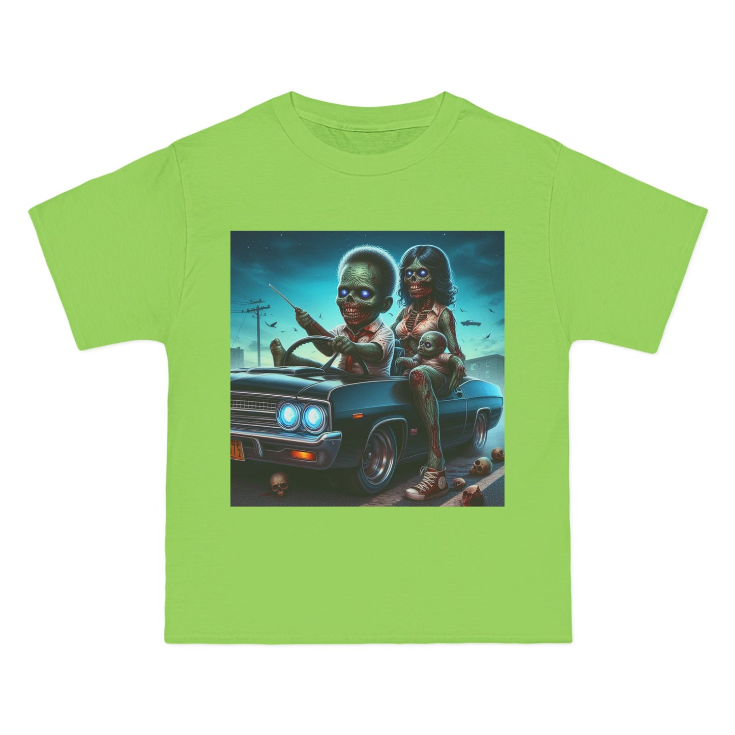 Zombie Baby Family Car T-Shirt — Cute Spooky Driving Crew Tee
