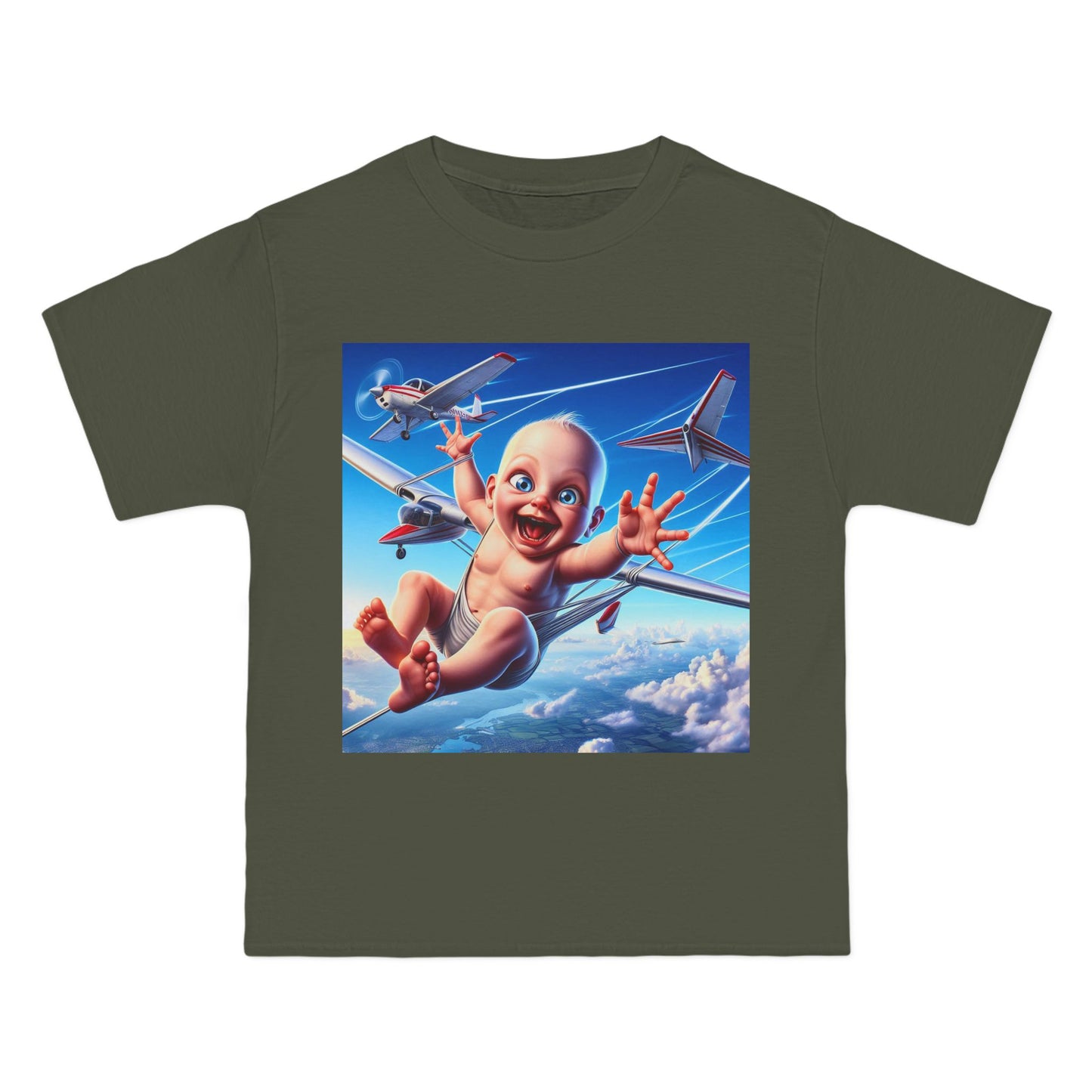 Baby Parachute Graphic T-Shirt — Cute Baby Parachuting Design