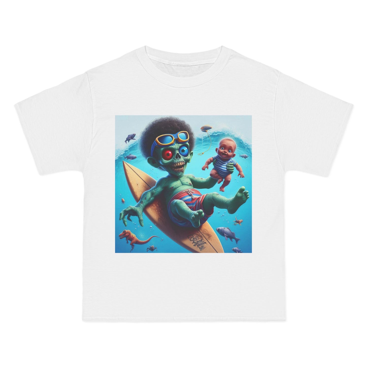 Zombie Surfer Baby T-Shirt — Cute Creepy Surfing Infant Design