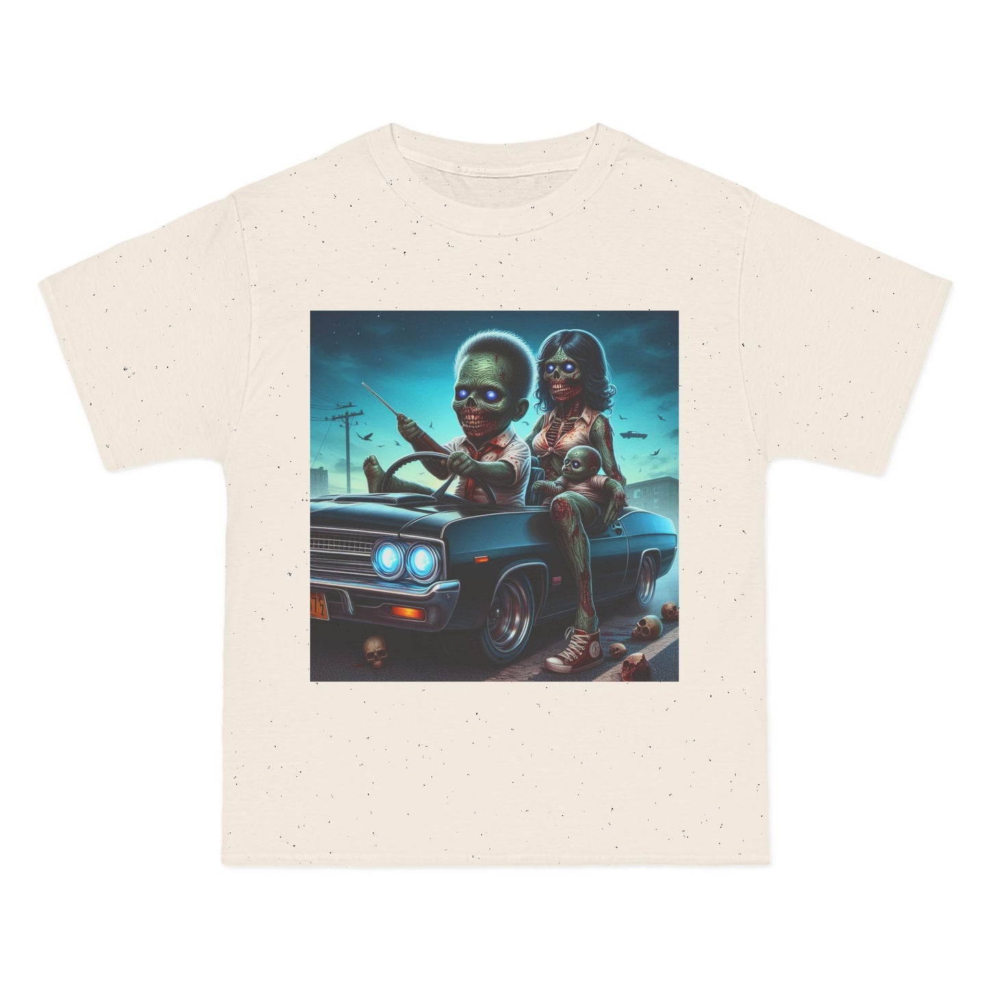 Zombie Baby Family Car T-Shirt — Cute Spooky Driving Crew Tee