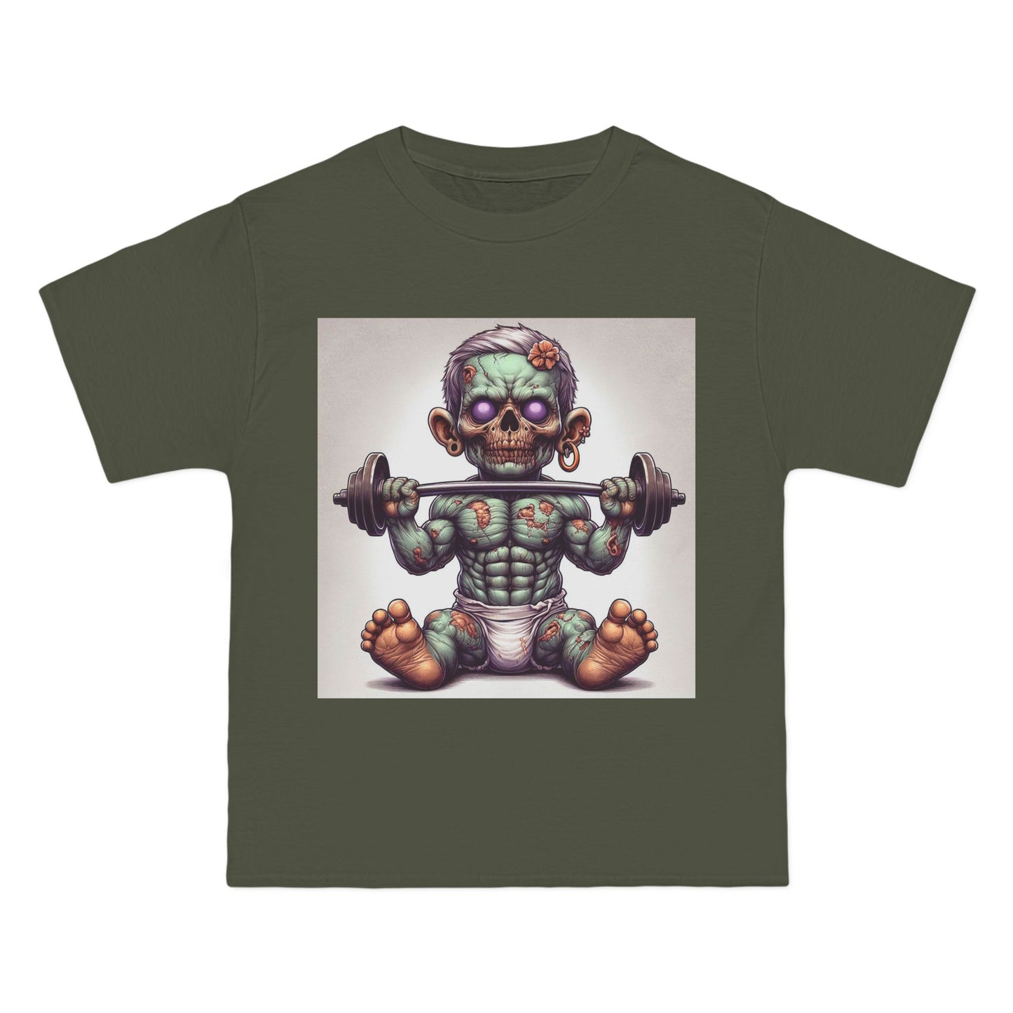 Weightlifting Zombie Baby T-Shirt — Funny Gym Skull Infant Design