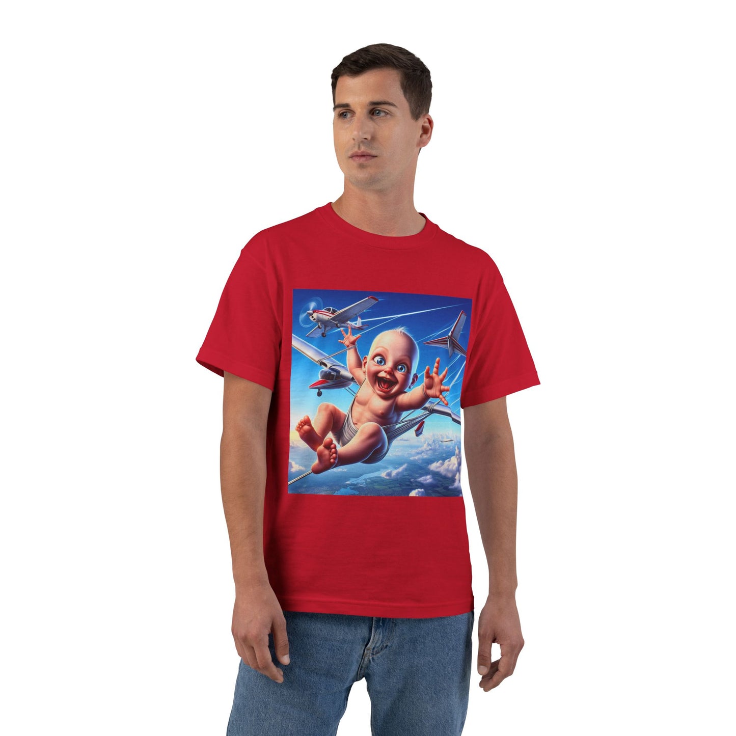 Baby Parachute Graphic T-Shirt — Cute Baby Parachuting Design