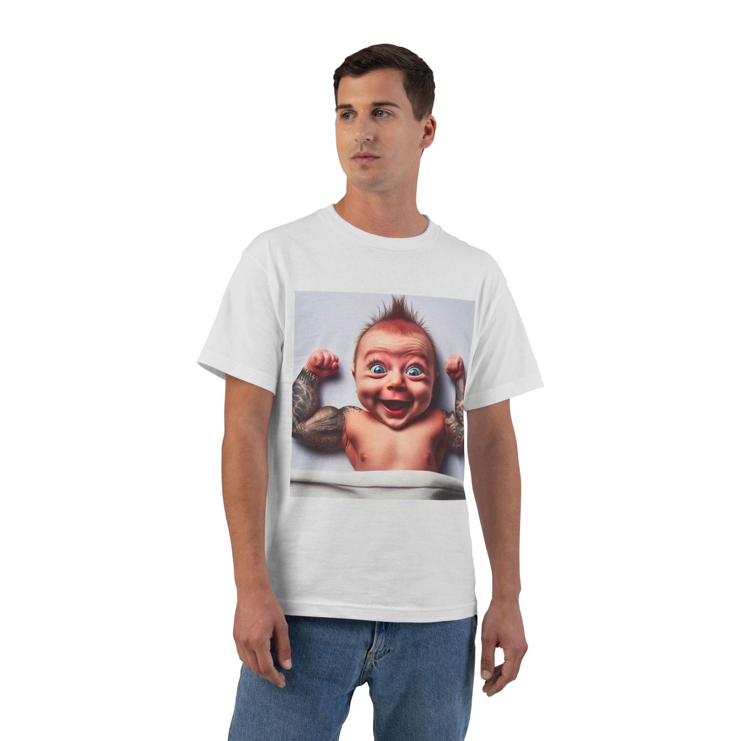 Funny Muscle Baby T-Shirt — Cute Strong Baby Graphic Tee