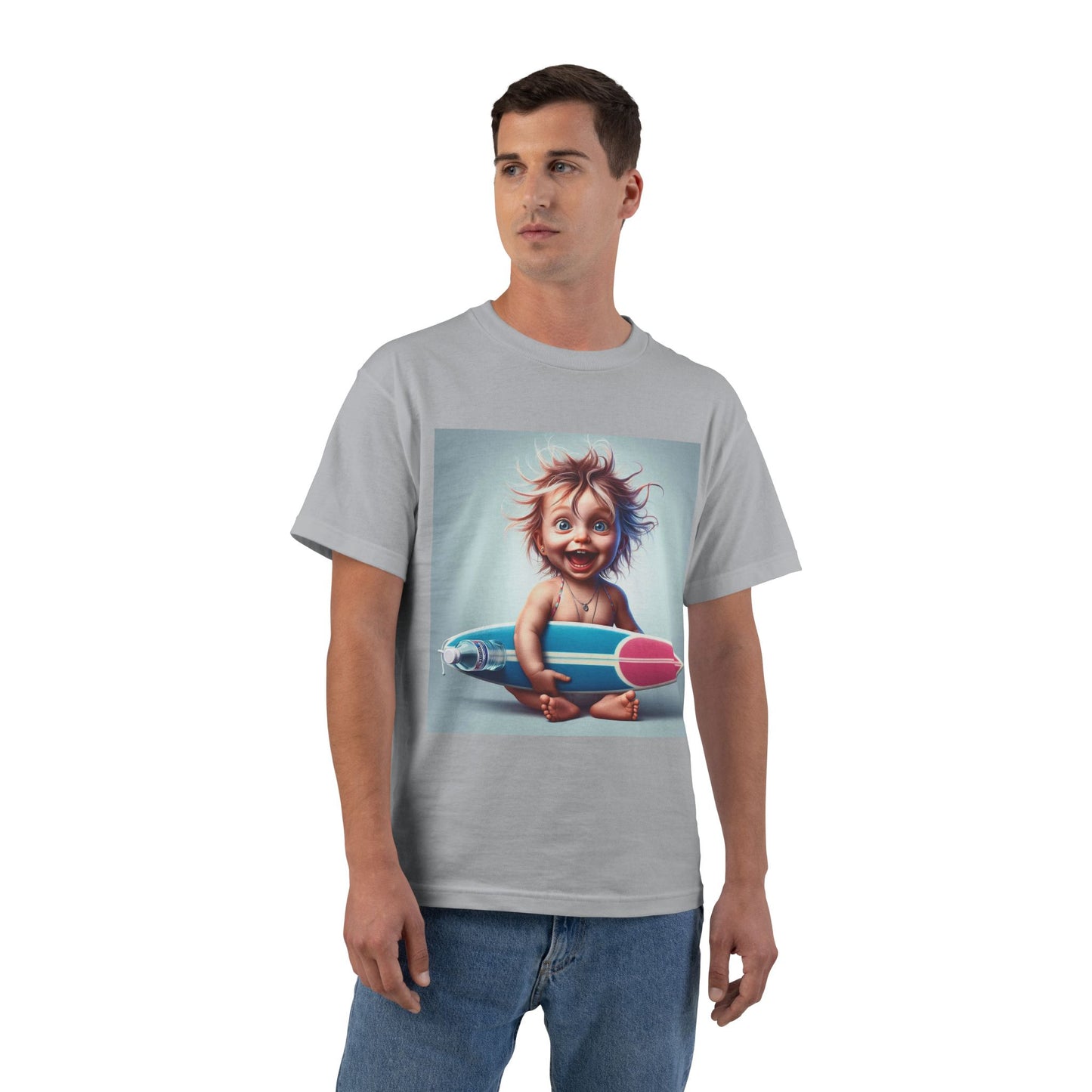 Funny Baby with Surfboard T-Shirt — Cute Surfing Infant Graphic Tee
