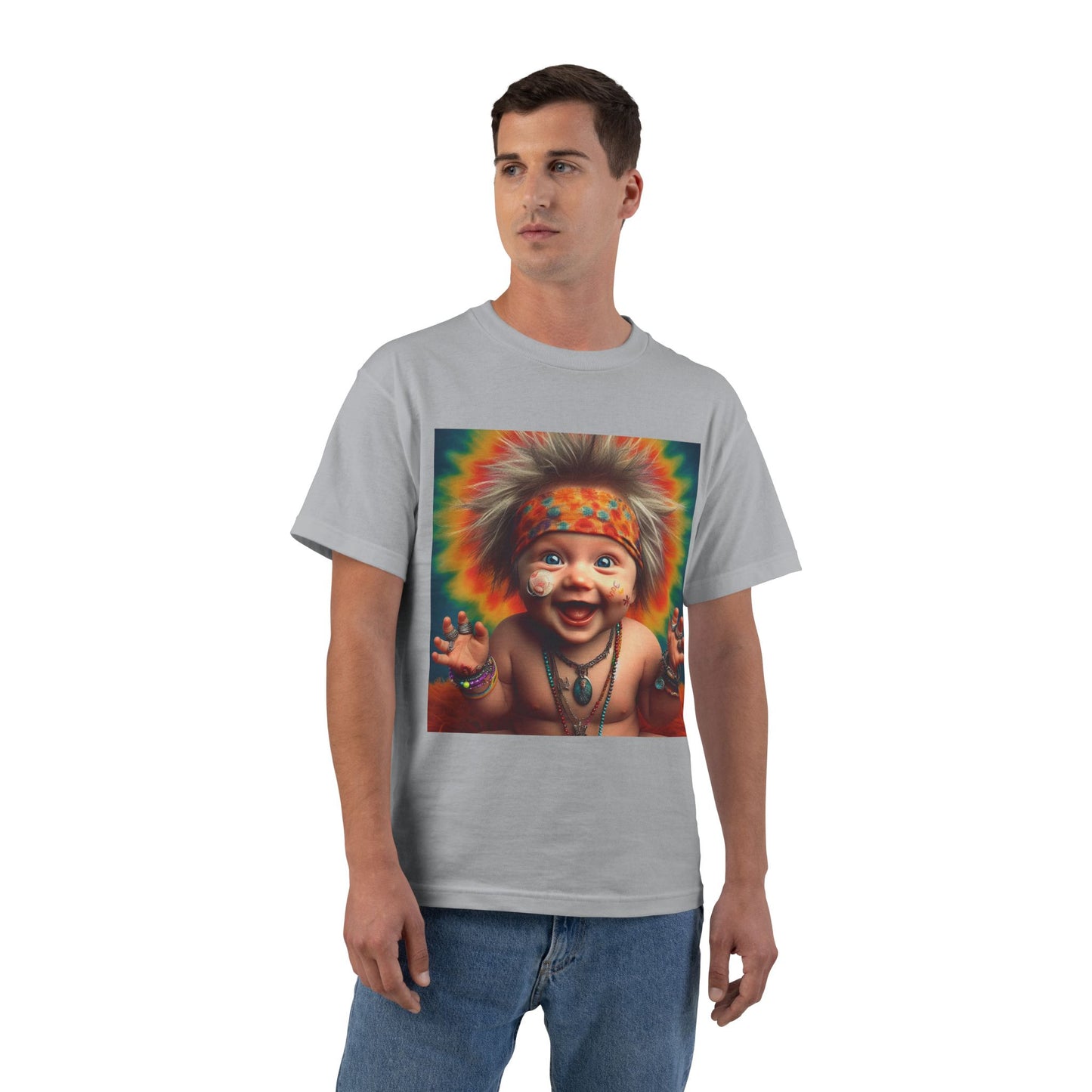 Hippie Baby Graphic T-Shirt — Funny Retro Tie-Dye Baby Design