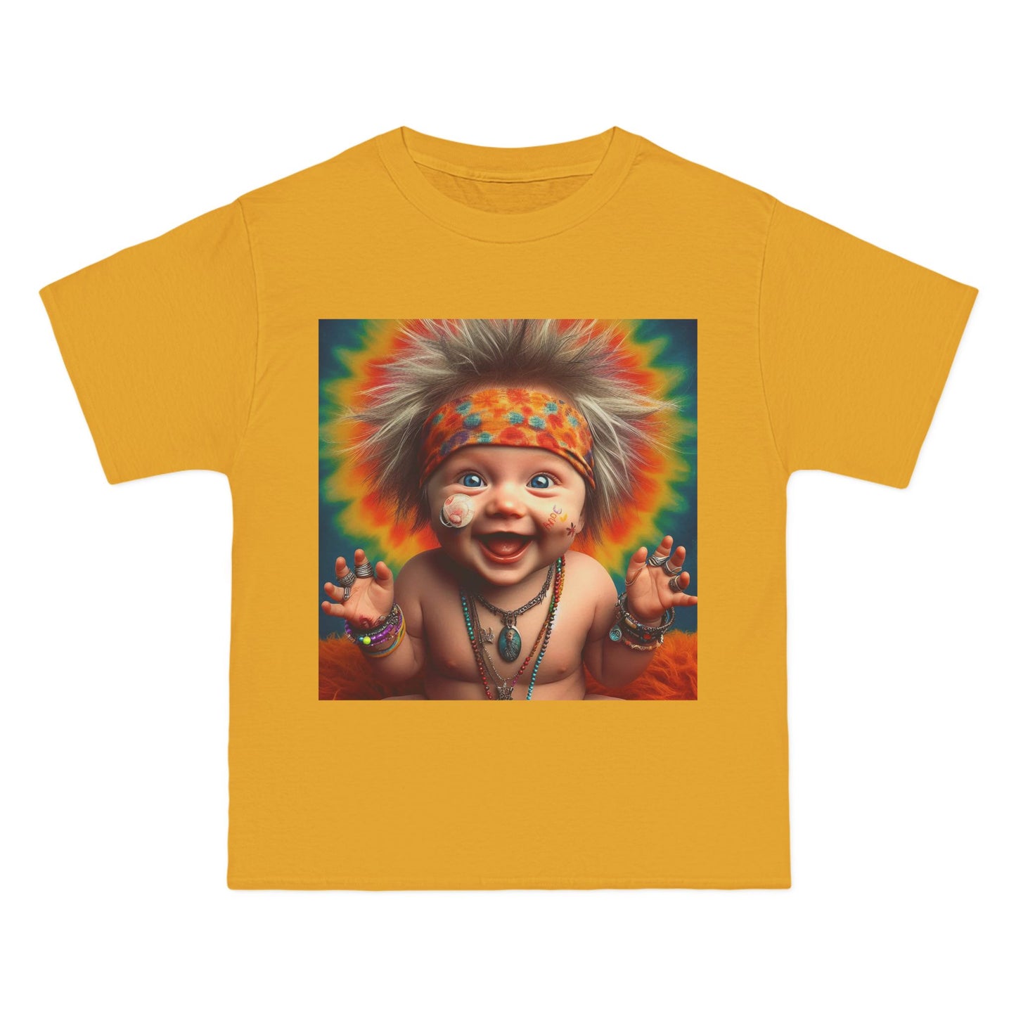 Hippie Baby Graphic T-Shirt — Funny Retro Tie-Dye Baby Design