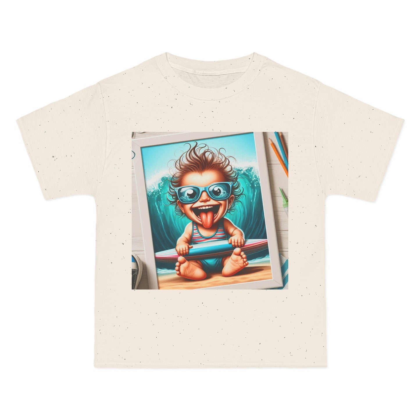 Surfing Baby T-Shirt — Crazy Baby with Surfboard Design