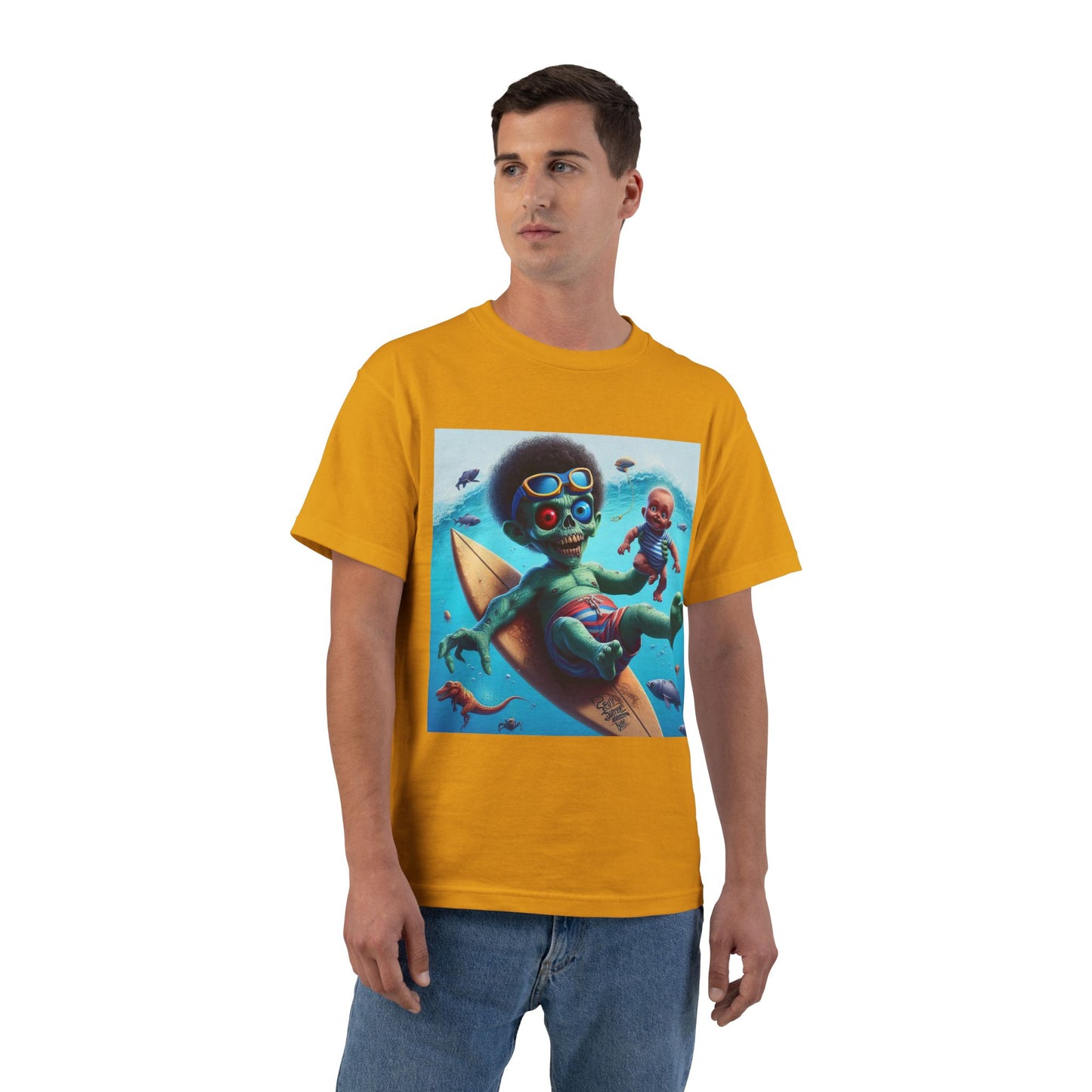 Zombie Surfer Baby T-Shirt — Cute Creepy Surfing Infant Design
