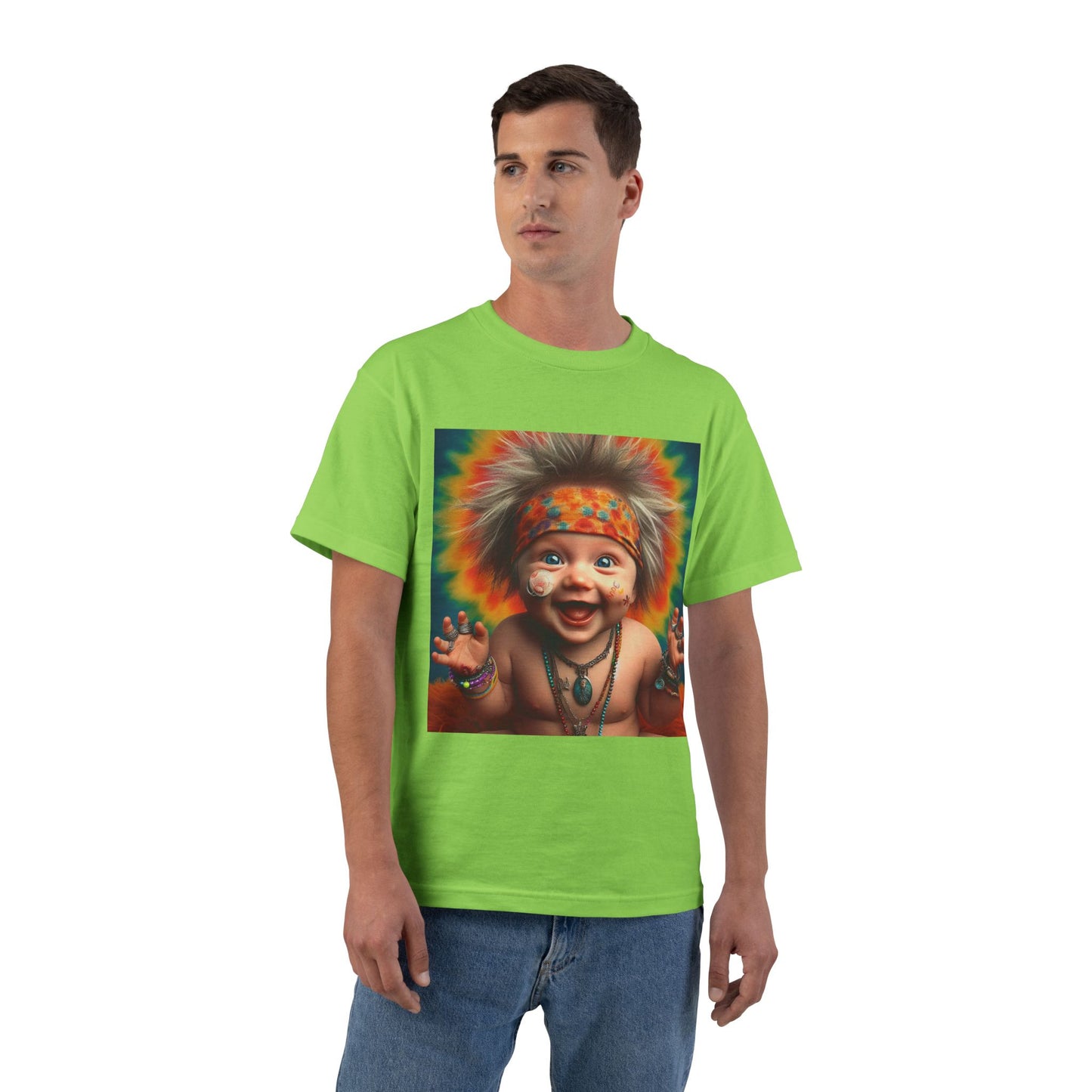 Hippie Baby Graphic T-Shirt — Funny Retro Tie-Dye Baby Design
