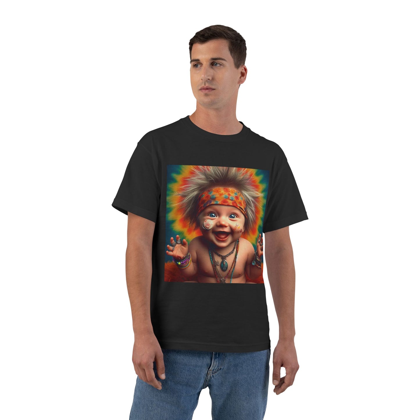 Hippie Baby Graphic T-Shirt — Funny Retro Tie-Dye Baby Design