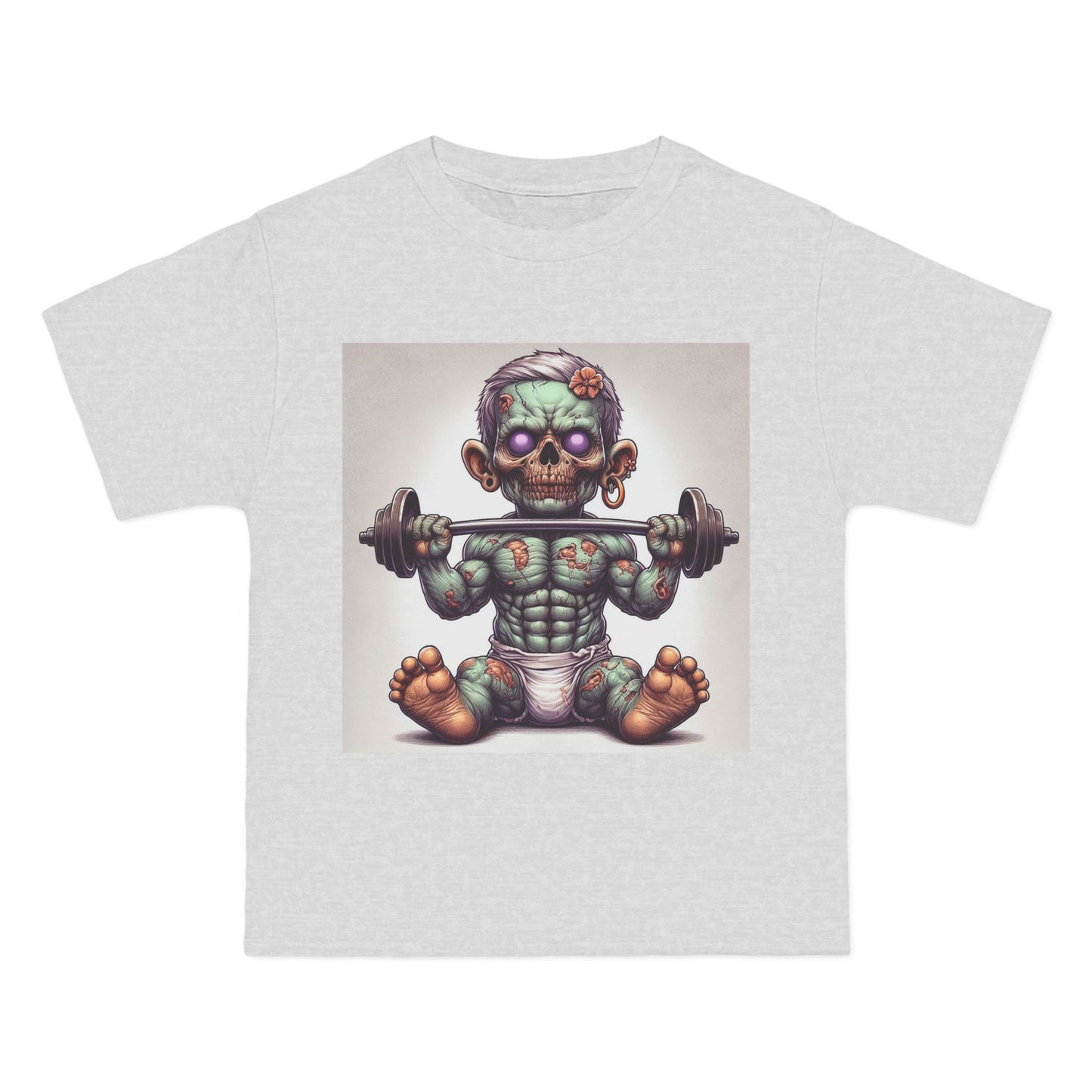 Weightlifting Zombie Baby T-Shirt — Funny Gym Skull Infant Design