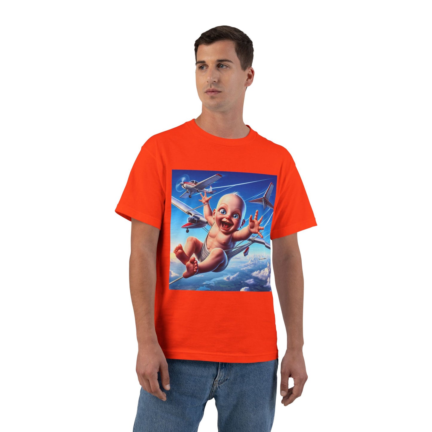 Baby Parachute Graphic T-Shirt — Cute Baby Parachuting Design