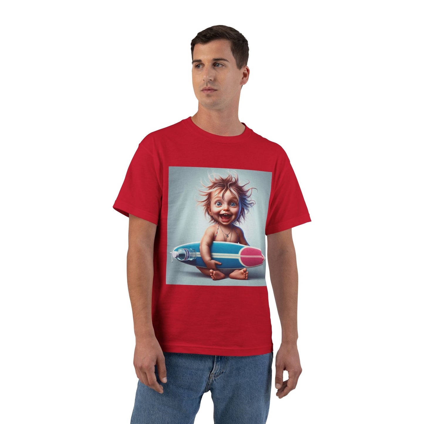 Funny Baby with Surfboard T-Shirt — Cute Surfing Infant Graphic Tee