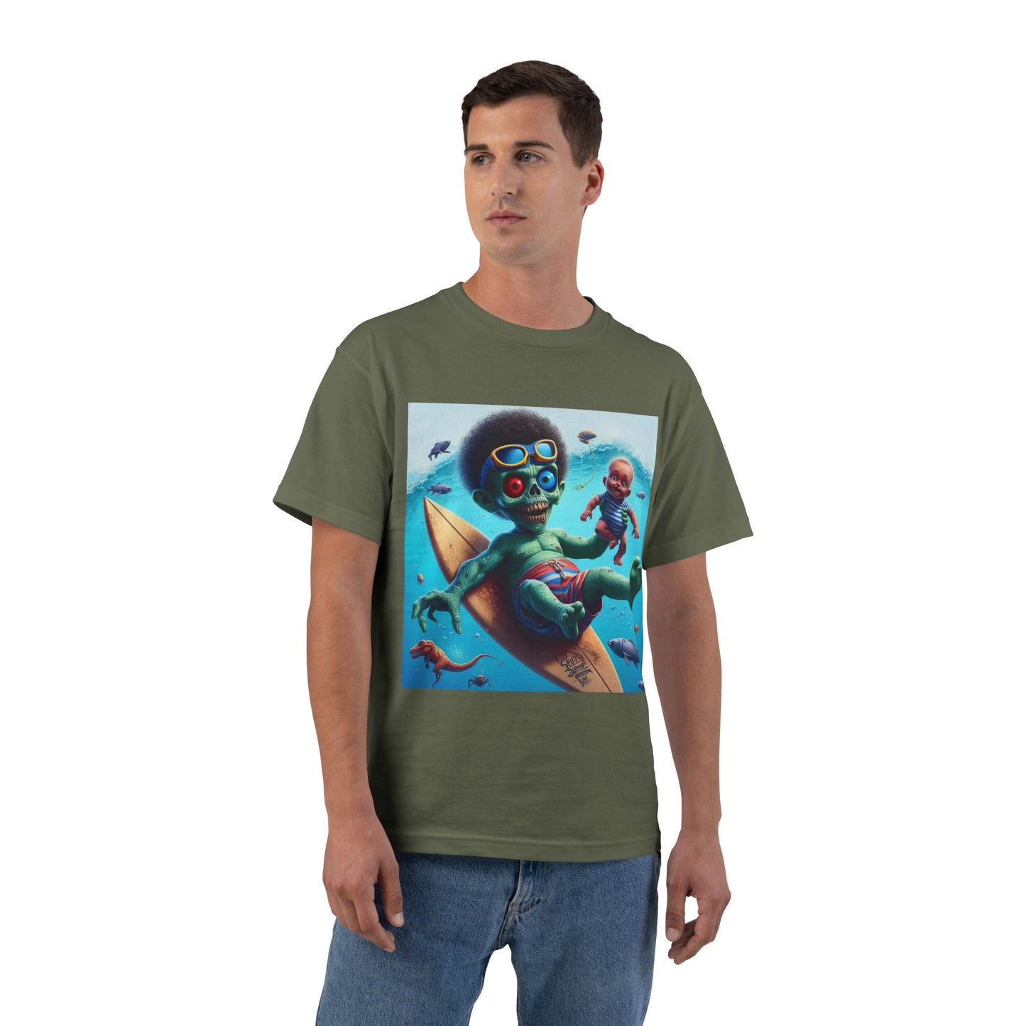 Zombie Surfer Baby T-Shirt — Cute Creepy Surfing Infant Design