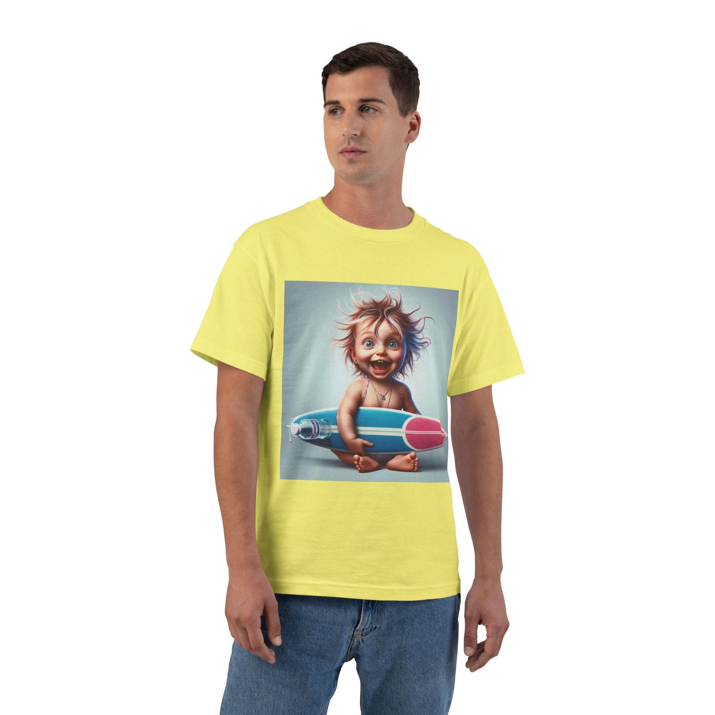 Funny Baby with Surfboard T-Shirt — Cute Surfing Infant Graphic Tee