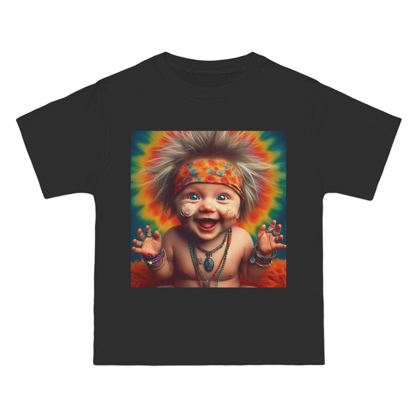 Hippie Baby Graphic T-Shirt — Funny Retro Tie-Dye Baby Design