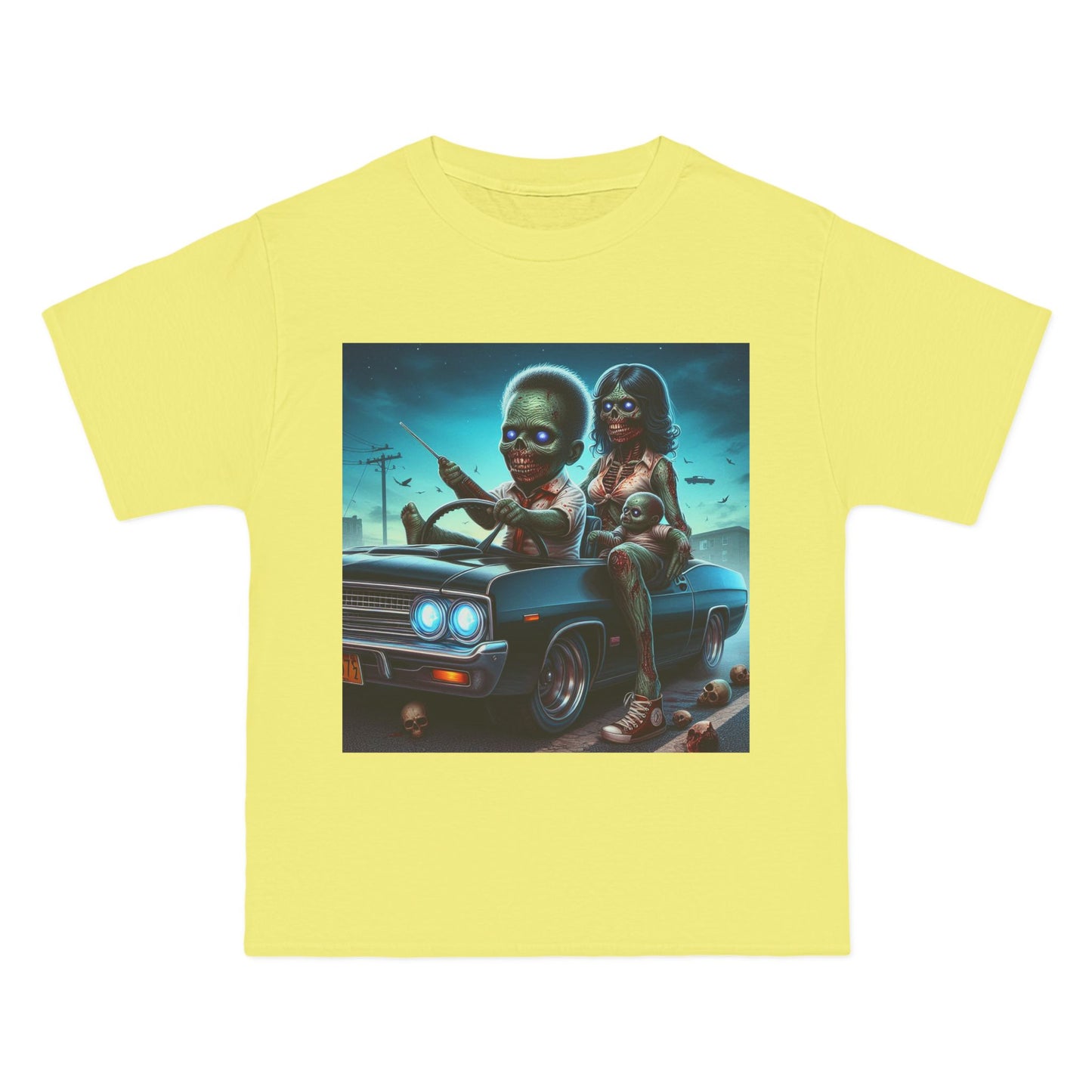 Zombie Baby Family Car T-Shirt — Cute Spooky Driving Crew Tee