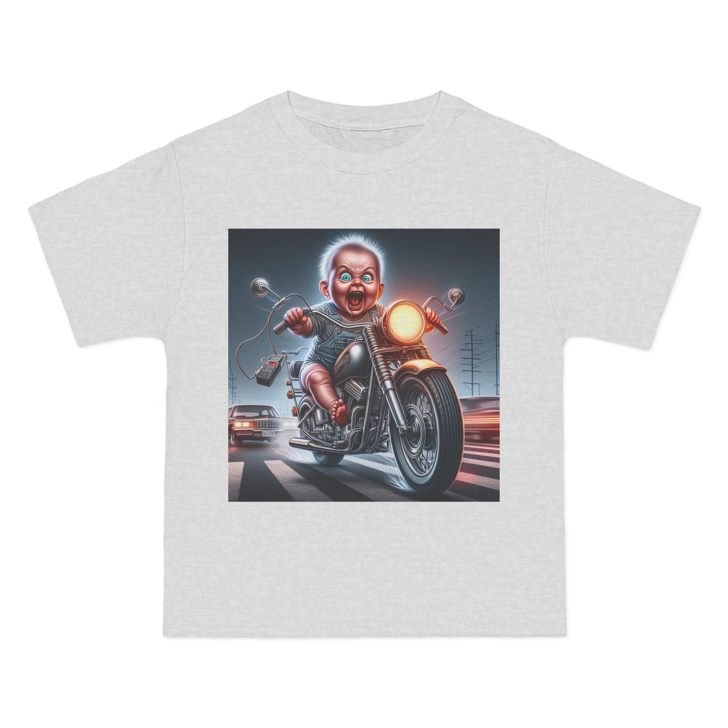 Crazy Baby Riding a Motorcycle T-Shirt — Funny Retro Baby Biker Tee