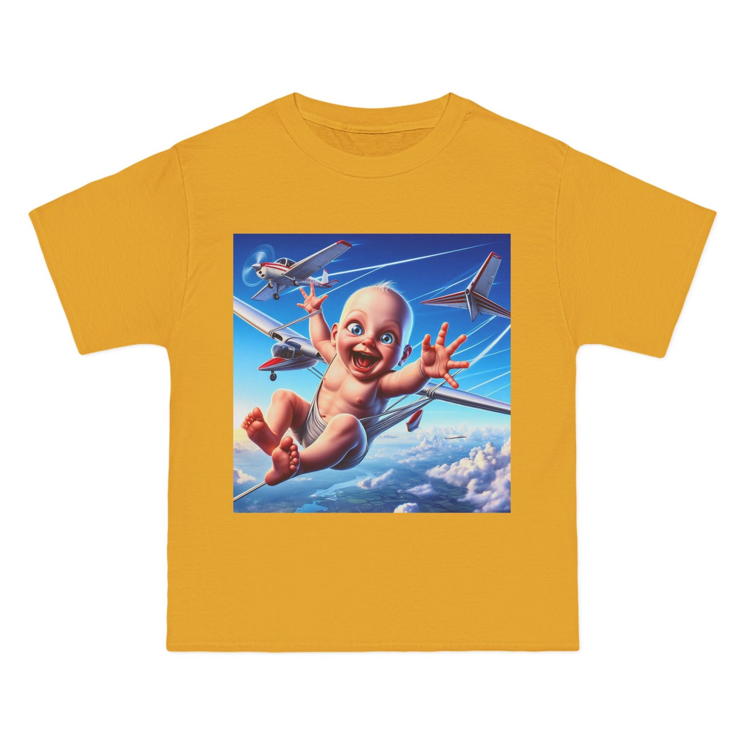 Baby Parachute Graphic T-Shirt — Cute Baby Parachuting Design