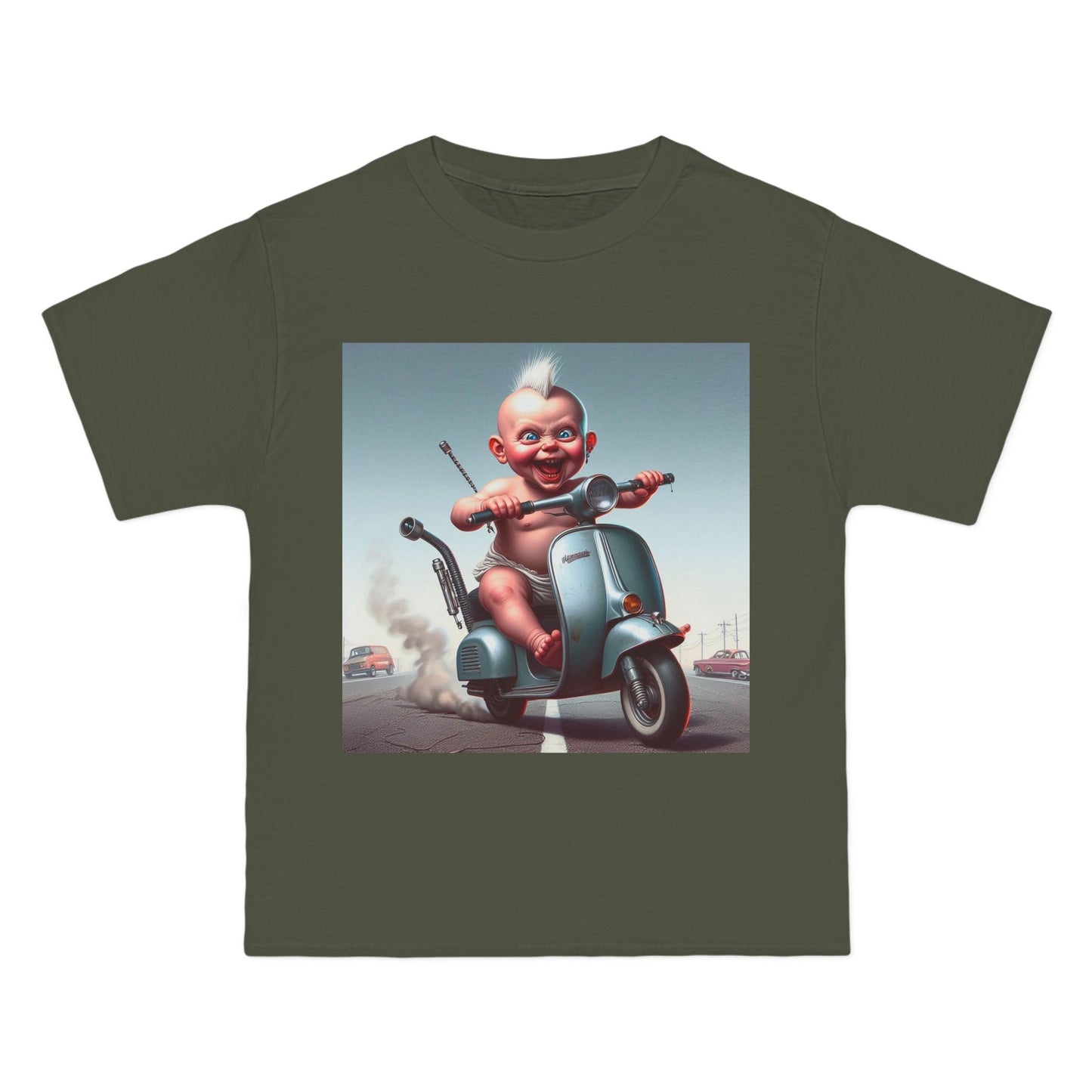 Crazy Baby on a Scooter T-Shirt — Playful Infant Scooter Graphic Tee