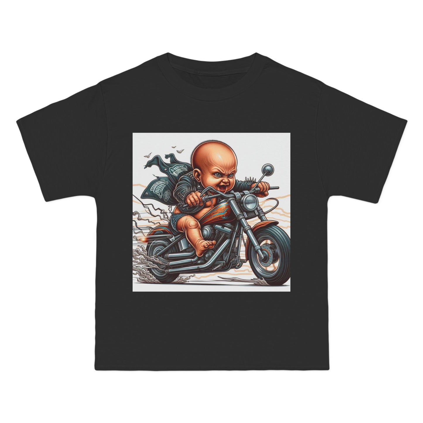 Crazy Baby Riding a Motorcycle T-Shirt — Fun Retro Baby Biker Tee