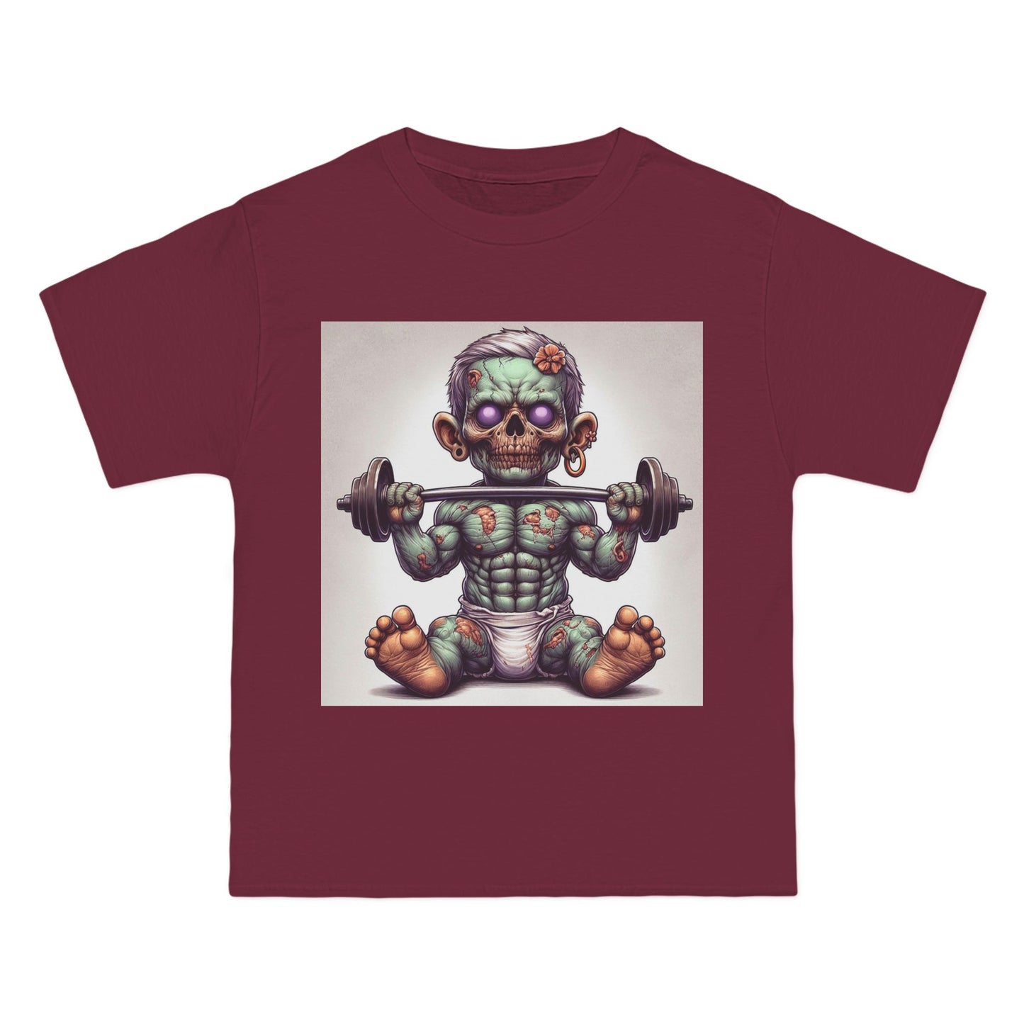 Weightlifting Zombie Baby T-Shirt — Funny Gym Skull Infant Design