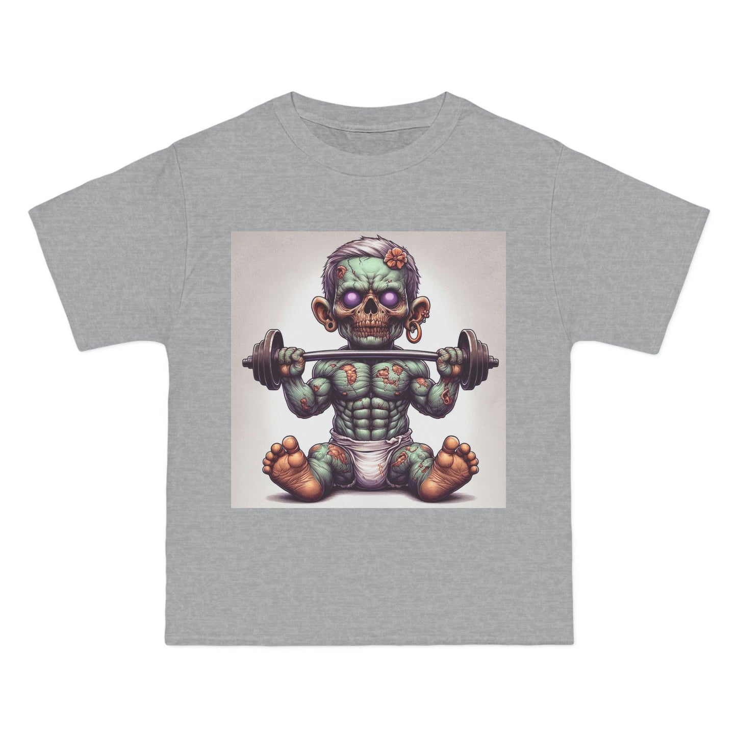 Weightlifting Zombie Baby T-Shirt — Funny Gym Skull Infant Design
