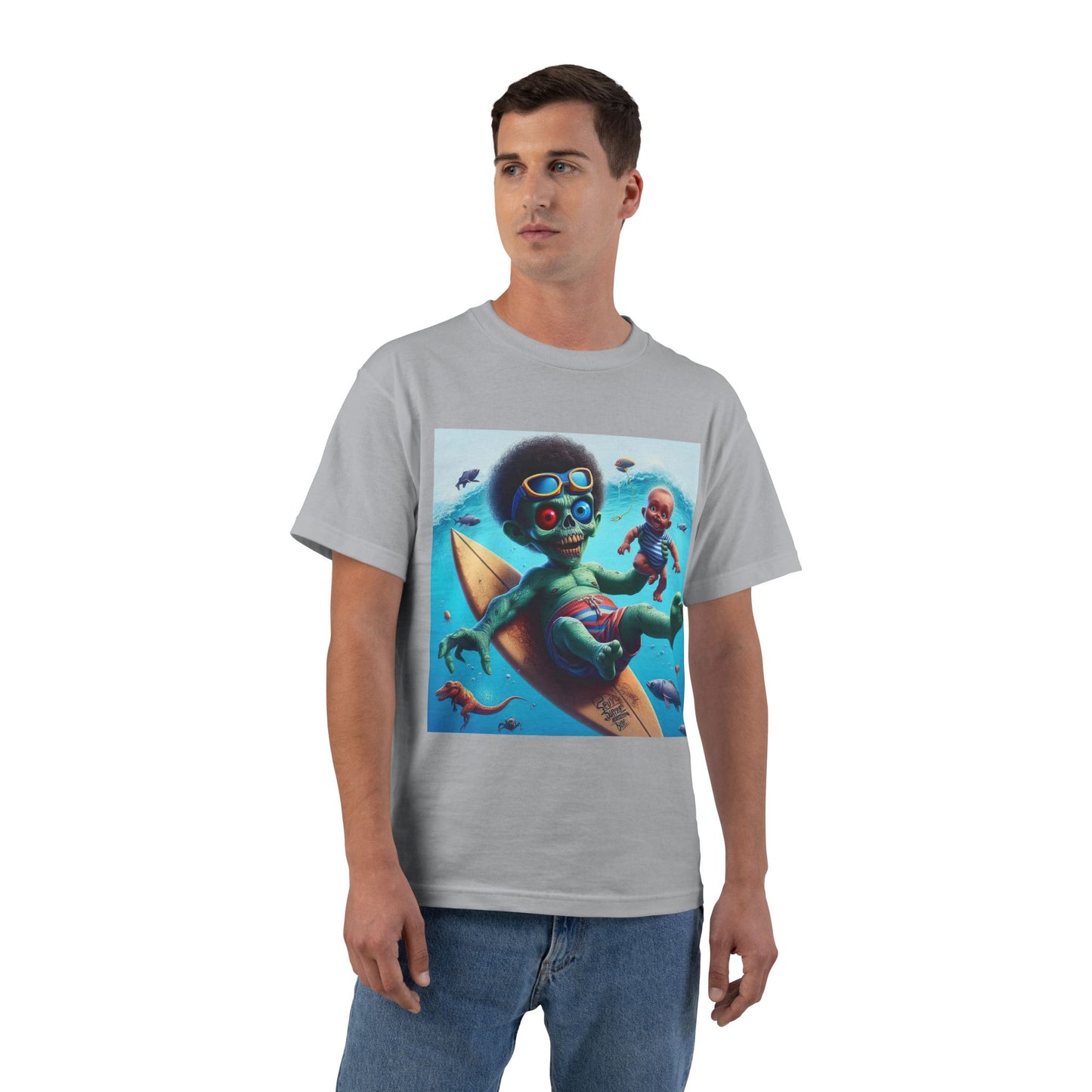 Zombie Surfer Baby T-Shirt — Cute Creepy Surfing Infant Design