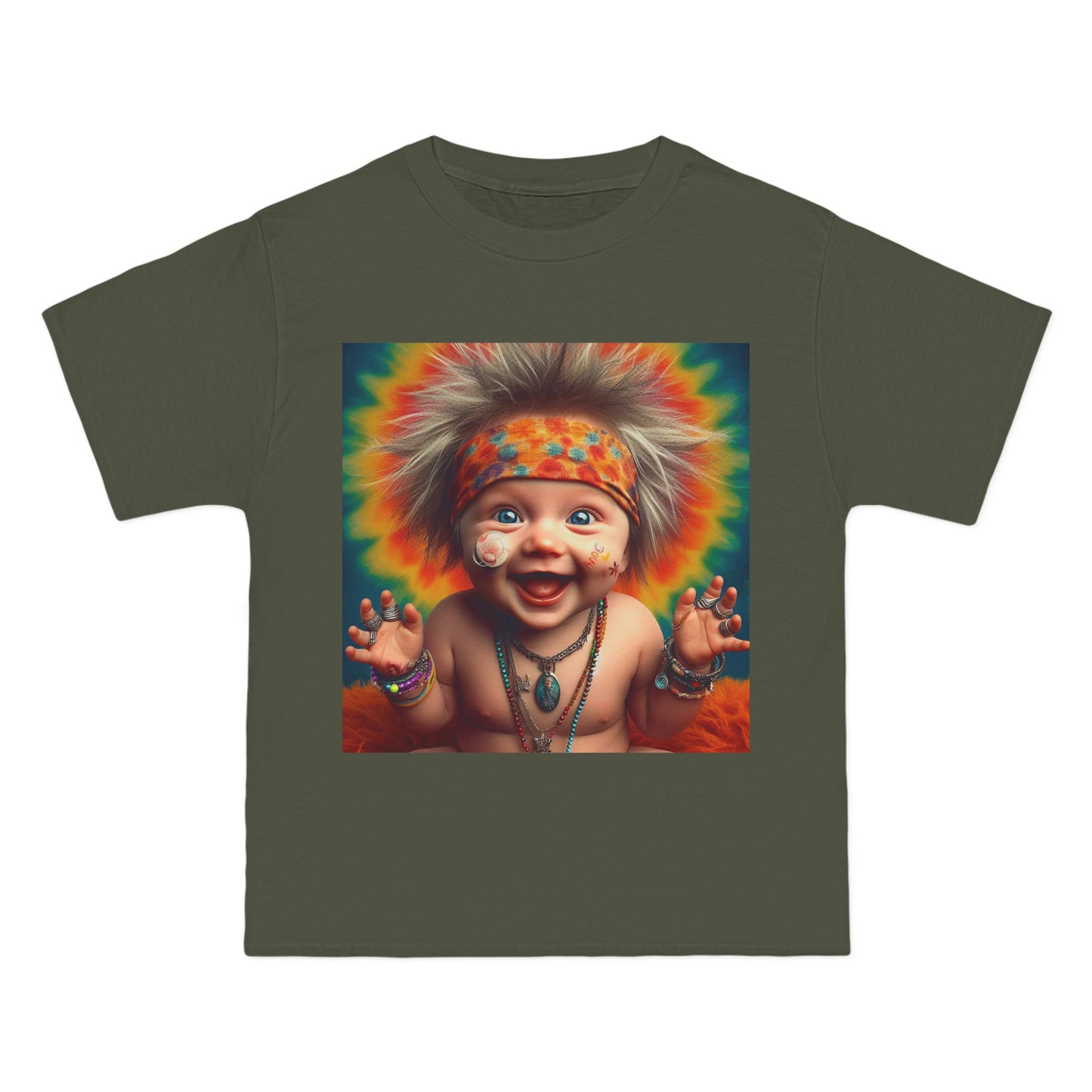 Hippie Baby Graphic T-Shirt — Funny Retro Tie-Dye Baby Design