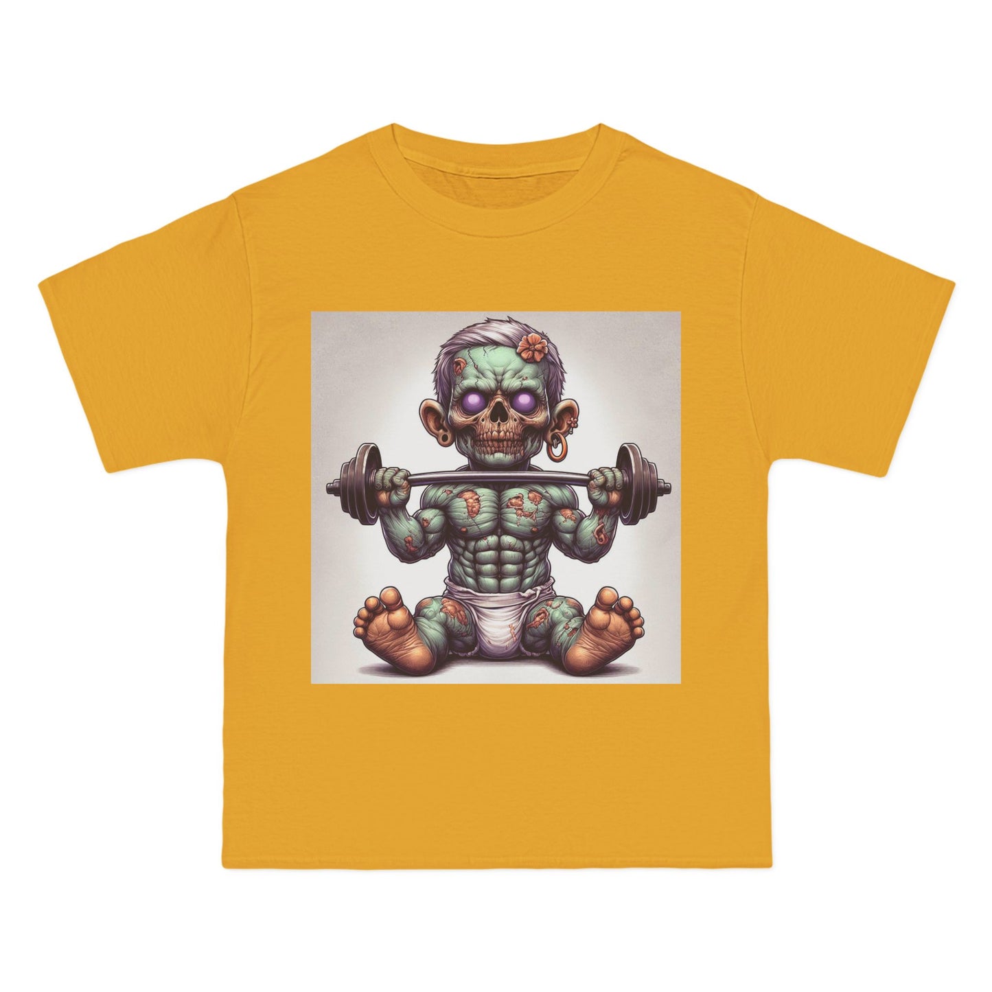 Weightlifting Zombie Baby T-Shirt — Funny Gym Skull Infant Design