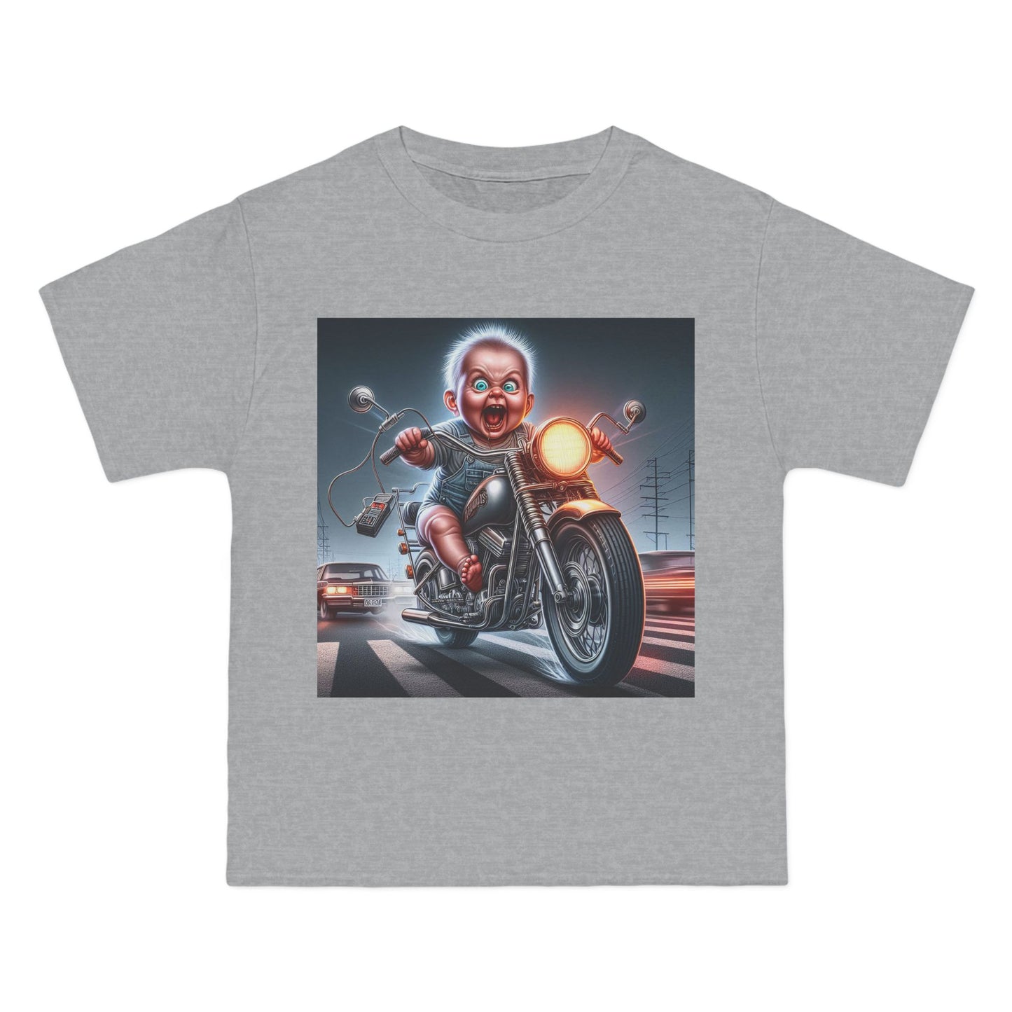 Crazy Baby Riding a Motorcycle T-Shirt — Funny Retro Baby Biker Tee