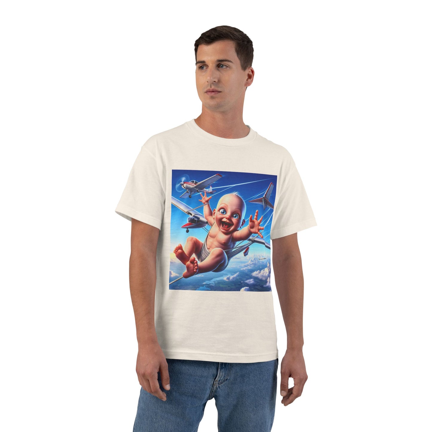 Baby Parachute Graphic T-Shirt — Cute Baby Parachuting Design