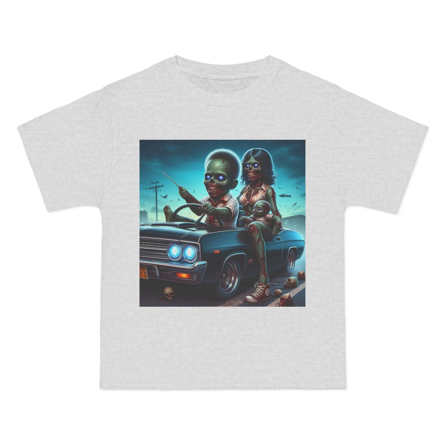 Zombie Baby Family Car T-Shirt — Cute Spooky Driving Crew Tee
