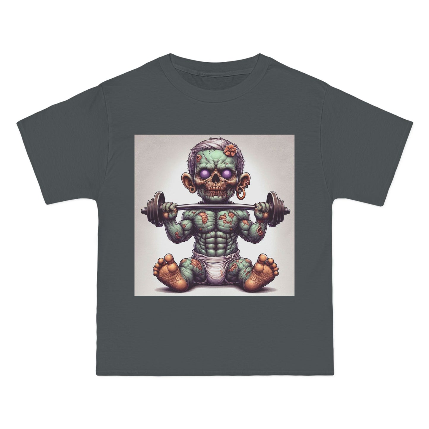 Weightlifting Zombie Baby T-Shirt — Funny Gym Skull Infant Design