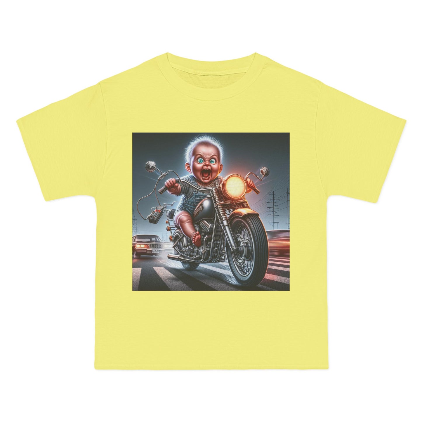 Crazy Baby Riding a Motorcycle T-Shirt — Funny Retro Baby Biker Tee