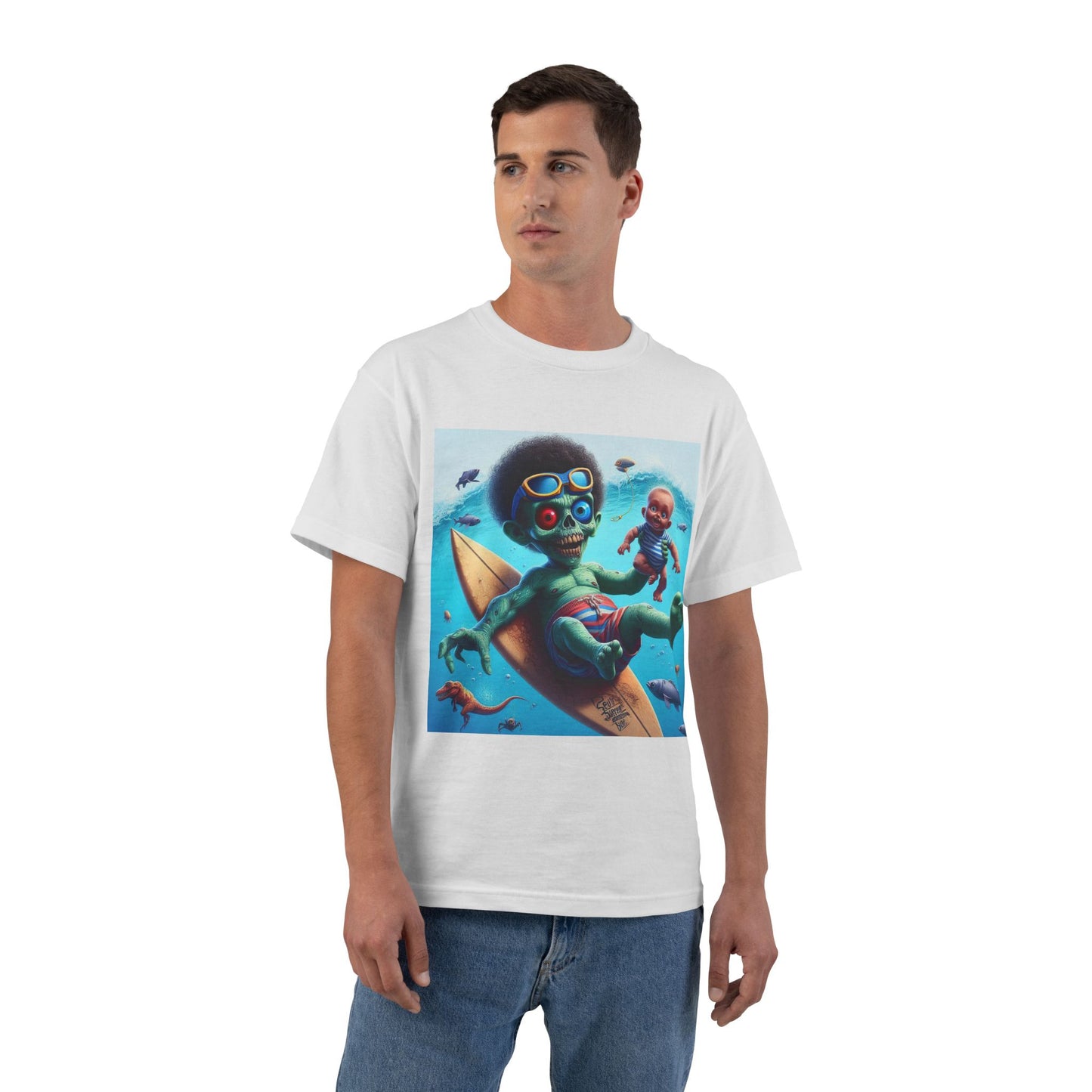 Zombie Surfer Baby T-Shirt — Cute Creepy Surfing Infant Design