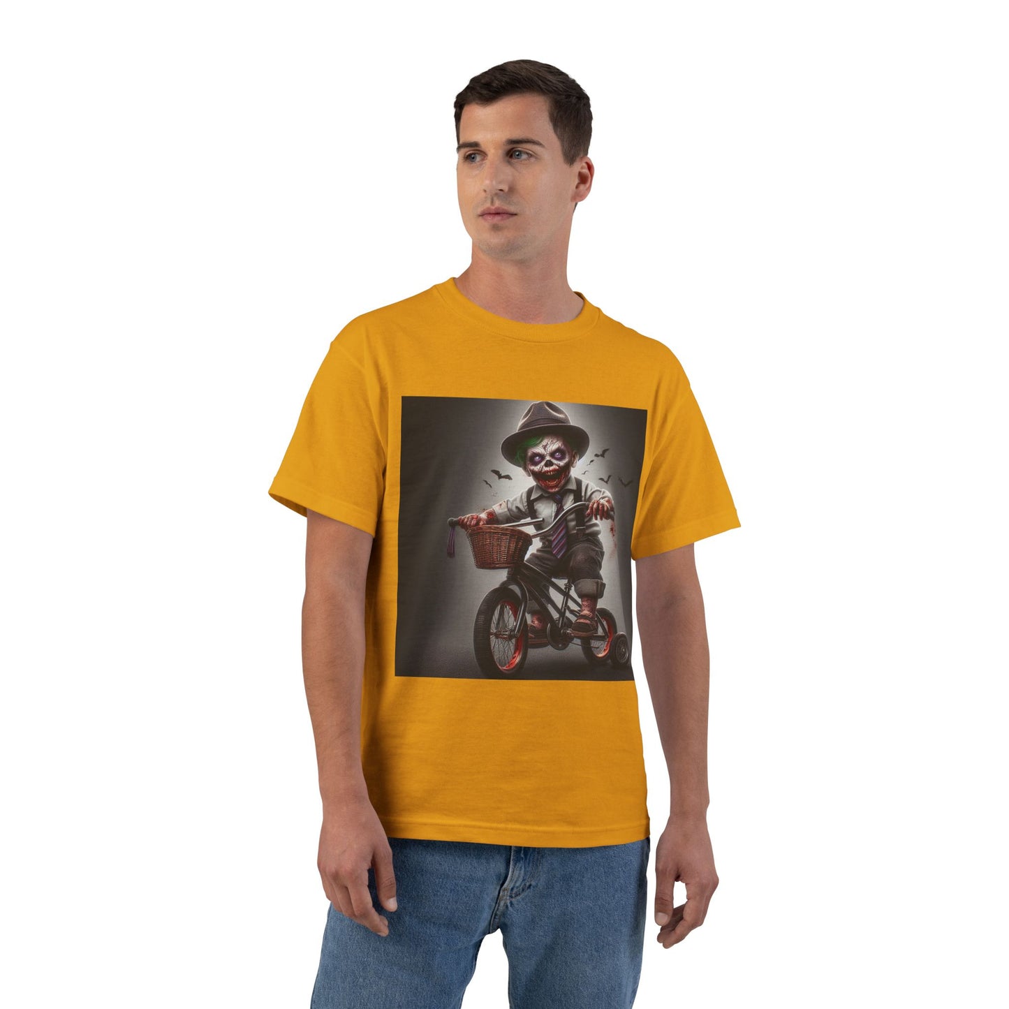 Zombie Baby on a Bike T-Shirt — Cute Creepy Infant Cyclist Tee